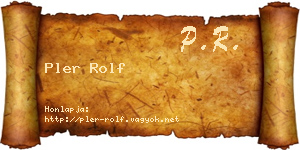 Pler Rolf névjegykártya